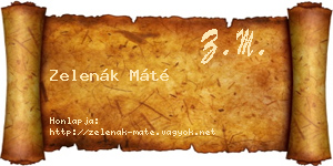 Zelenák Máté névjegykártya