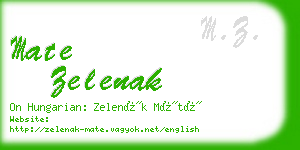 mate zelenak business card